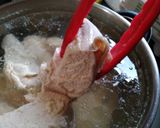 簡単柔らか茹で鶏とチキンスープ作り方3写真