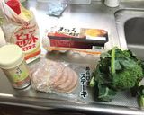 ブロッコリーとあらびきステーキ(^^)作り方1写真