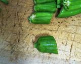 豆腐崩して美味しく、ししとう鶏肉煮物作り方2写真