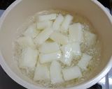ゆうがおの鶏ひき肉あんかけ作り方3写真