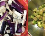 ささみと茄子のいちじくとブドウ酢の炒め物作り方2写真