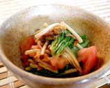チンゲン菜とえのきとトマトの梅肉和え作り方6写真