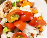 レンジで青椒肉絲風ミニトマトの梅炒め丼作り方9写真