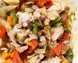 レンジで青椒肉絲風ミニトマトの梅炒め丼作り方10写真