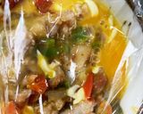 レンジで青椒肉絲風ミニトマトの梅炒め丼作り方11写真