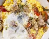 レンジで青椒肉絲風ミニトマトの梅炒め丼作り方12写真