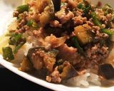 茄子とピーマン豚肉のガパオ風 飯作り方9写真