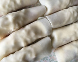 餃子の皮でつまみ☺️たらベー野菜巻き揚げ作り方4写真