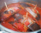 簡単♪ナスのベーコンロールのトマト煮込み作り方2写真