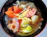 鯖缶とゴロゴロ野菜のお味噌汁作り方6写真