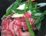 簡単肉豆腐 焼き豆腐牛肉ネギシンプル作り方3写真