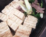 簡単肉豆腐 焼き豆腐牛肉ネギシンプル作り方5写真