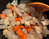 白だしであっさり。根菜と豚肉の煮物作り方4写真