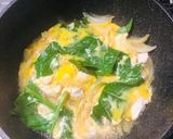梨とツルムラサキの鶏親子丼作り方5写真