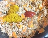 コンソメ出し材料の肉と野菜でキーマカレー作り方5写真