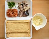 5分！サバキムチのピザ風油揚げ作り方1写真