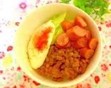 納豆ウインナーごはん♬時短丼♥簡単朝食作り方43写真