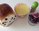 食べ盛り♪プリンでレーズンパンプディング作り方1写真