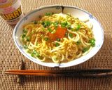 カップヌードルカレー釜玉そば作り方5写真