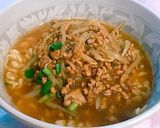 麻婆もやしをのせたレンチン ラーメン作り方5写真