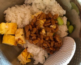 納豆と枝豆のまぜご飯（卵焼き入り）作り方2写真