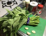 台湾料理屋の味！空芯菜の青菜炒め作り方1写真