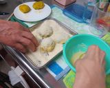 チーズと鶉卵入りかぼちゃのコロッケ作り方5写真