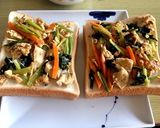 意外に◎小松菜煮浸しからの〜ピザトースト作り方2写真
