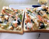 意外に◎小松菜煮浸しからの〜ピザトースト作り方4写真