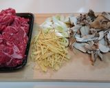 牛肩ロースのしぐれ煮すき焼き風丼作り方1写真