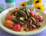 揚げ茄子とステーキの肉のコチジャン風味作り方5写真