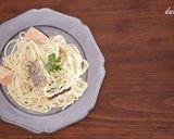 サーモンのクリームスパゲティー作り方7写真