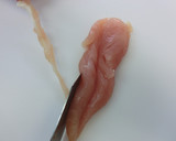 【主菜】簡単！ささみの梅しそチーズ作り方2写真