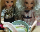 リカちゃん♡野球シリꕤ鍋アート(カレー)作り方5写真