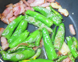 ししとうと青唐辛子とベーコンの簡単パスタ作り方6写真