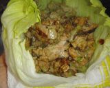 餃子の具で♪小鳥の巣風♪レタス包み♪作り方3写真
