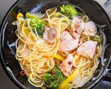 チキンと彩り野菜のレモンパスタ作り方11写真