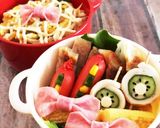赤ウインナーポケットに詰めて♡鮮やか弁当作り方8写真