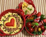 卵とウインナーでWハート♡ハートおにぎり作り方6写真