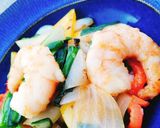 栄養たっぷり✨えびと香味野菜のうま塩炒め作り方6写真