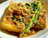 厚揚げステーキの豆苗そぼろあんかけ作り方5写真