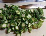 常備菜♪ゴーヤとゴーヤの葉っぱの佃煮作り方1写真