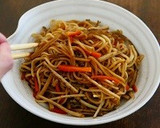 お手軽レンチン和風きんぴらそぼろ焼きそば作り方32写真