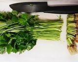 三つ葉と鶏ササミのからし和え作り方1写真