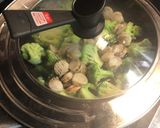 ベビーホタテとブロッコリーのかき玉風作り方2写真