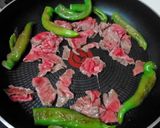 ひとりごはん　牛肉とピーマン炒め作り方4写真