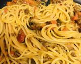 ２日目のアレンジ●ミートソースパスタ作り方3写真