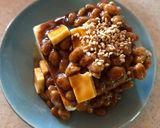 納豆チーズの冷や奴　煮ぬき汁がけ作り方3写真