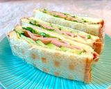 ワッフルメーカーでパン焼いたサンドイッチ作り方10写真