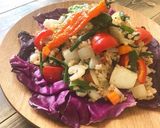 ニラとシーフードミックスのナンプラー炒飯作り方5写真